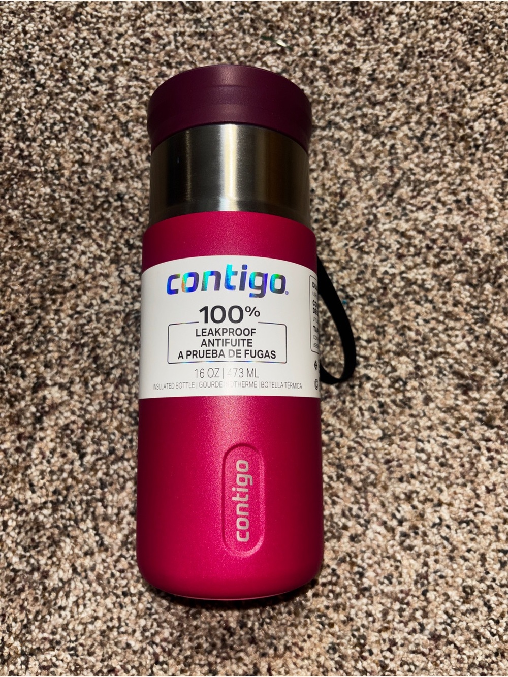 Contigo DualSip NWT 16oz Insulated Travel Mug Water Bottle Electric Bloom